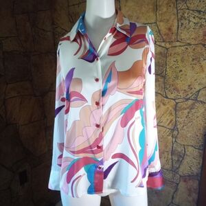 Rachel Zoe Multicolor Abstract Blouse